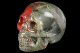 Realistic, Polished Bloodstone Skull #116463-1